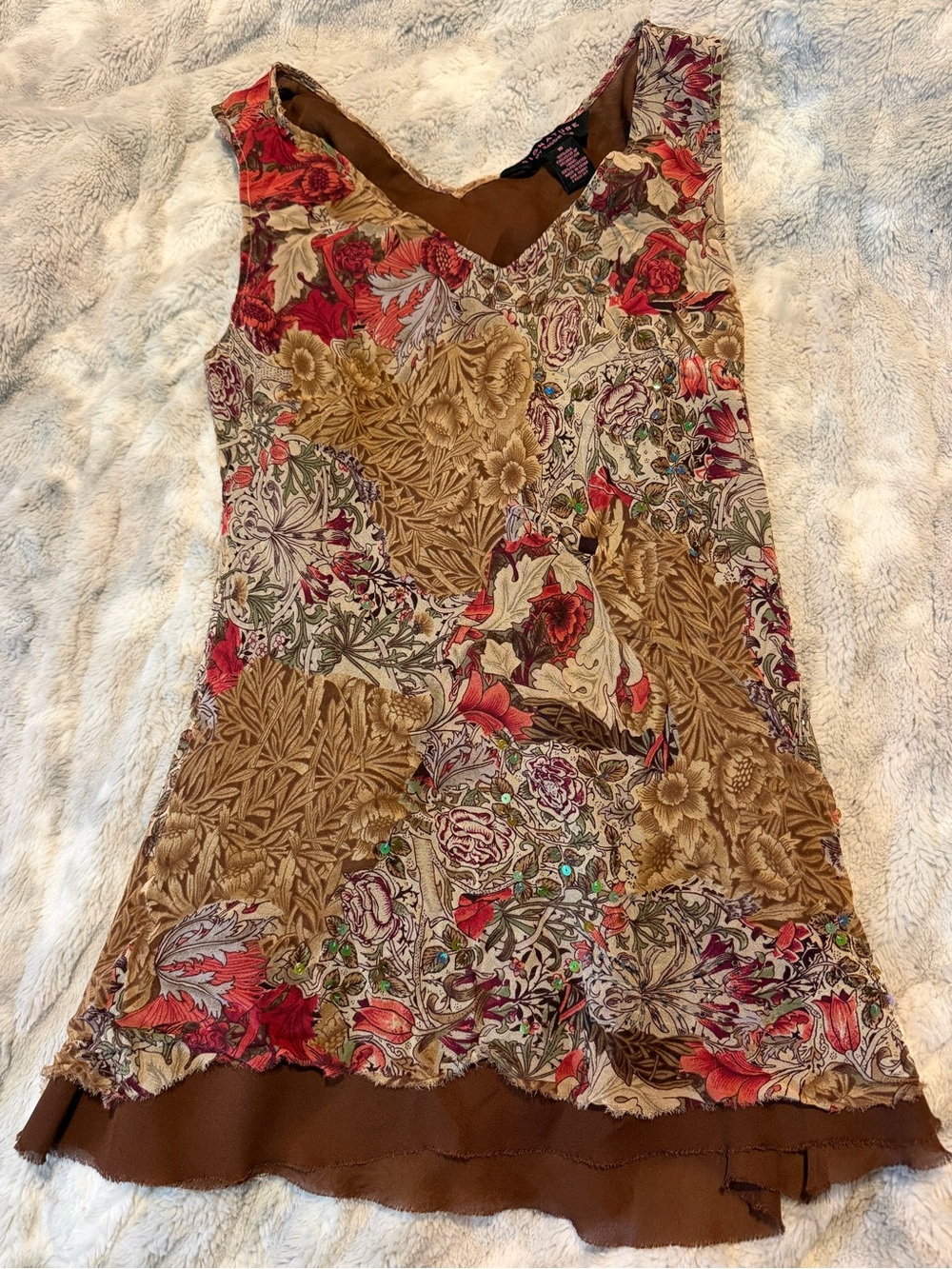 Signature by Robbie Bee Floral Sequin Tank